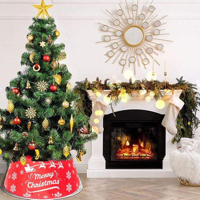 Decorative Holiday Home Decor, Artificial Christmas Tree Skirt, Pine Tree Ring Base Cover