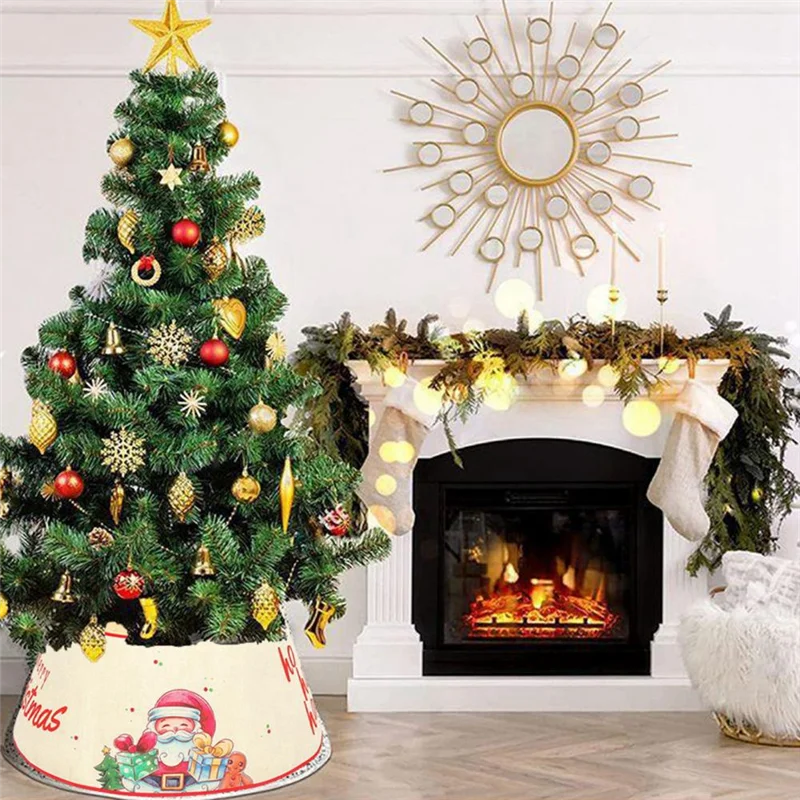 Decorative Holiday Home Decor, Artificial Christmas Tree Skirt, Pine Tree Ring Base Cover