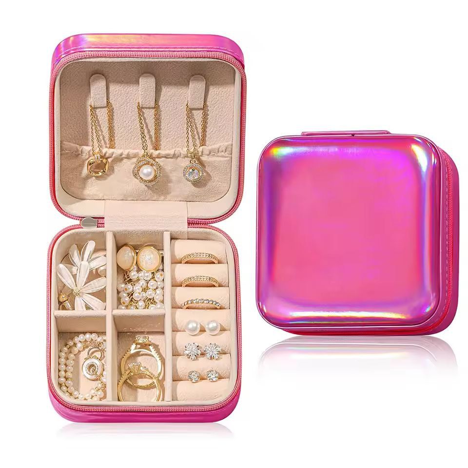 Chic  Compact Portable Jewelry Box  Travel Jewelry Organizer 10