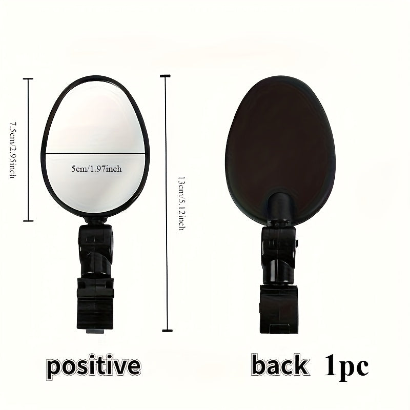 Acrylic Convex Oval Bike Mirrors 360 Rotatable Handle Bar Mount Shock Proof Rear View For Cycling 1