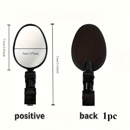 Acrylic Convex Oval Bike Mirrors 360 Rotatable Handle Bar Mount Shock Proof Rear View For Cycling 1