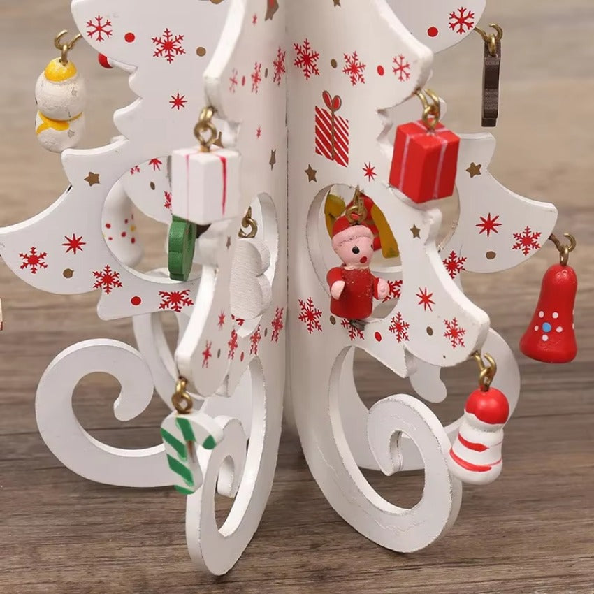 Wooden Christmas Tree Ornament Creative Decorations For Home Desktop New Year Kids Gifts Party Deco 3