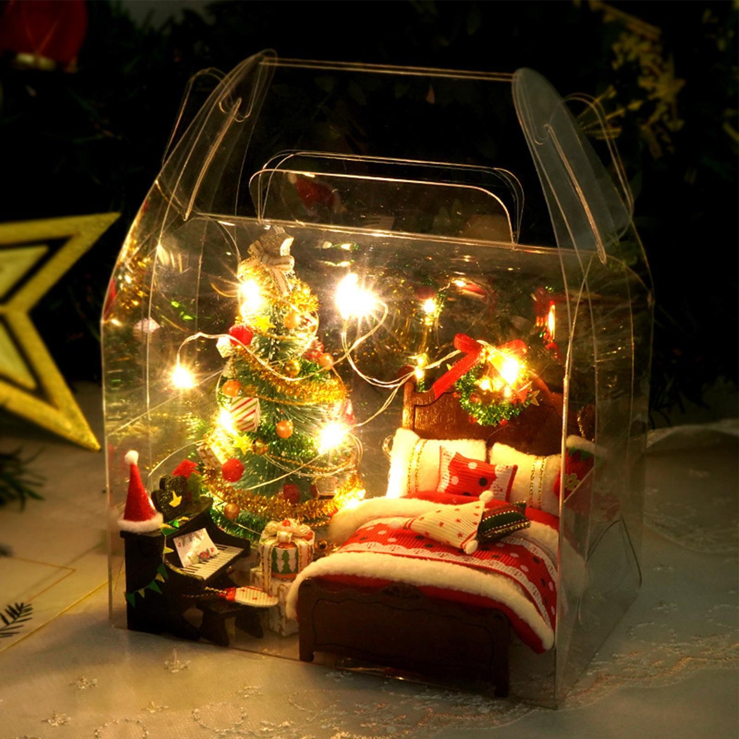 Holiday Winter Home Room Party Decoration Miniature Dollhouse Christmas Decor 4