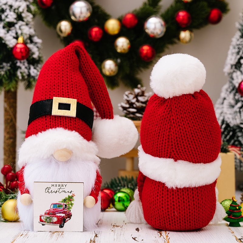 Christmas Decor New Red Cute Gnome Doll With Knitted Hat Faceless Dwarf Xmas Ornament For Boys And  2