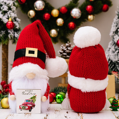Christmas Decor New Red Cute Gnome Doll With Knitted Hat Faceless Dwarf Xmas Ornament For Boys And  2