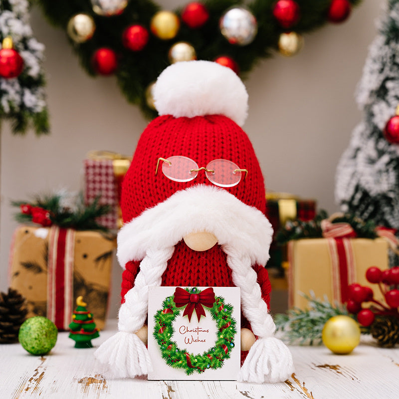 Christmas Decor New Red Cute Gnome Doll With Knitted Hat Faceless Dwarf Xmas Ornament For Boys And  5