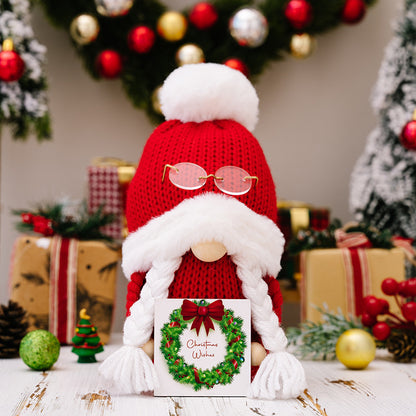 Christmas Decor New Red Cute Gnome Doll With Knitted Hat Faceless Dwarf Xmas Ornament For Boys And  5