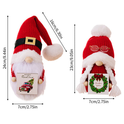 Christmas Decor New Red Cute Gnome Doll With Knitted Hat Faceless Dwarf Xmas Ornament For Boys And  3