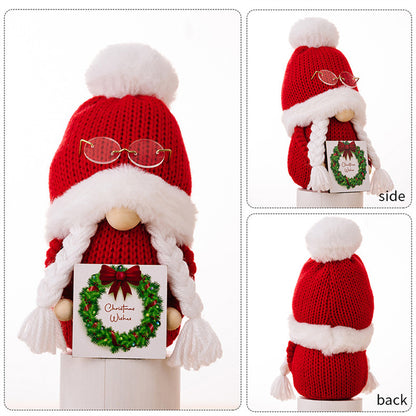 Christmas Decor New Red Cute Gnome Doll With Knitted Hat Faceless Dwarf Xmas Ornament For Boys And  4