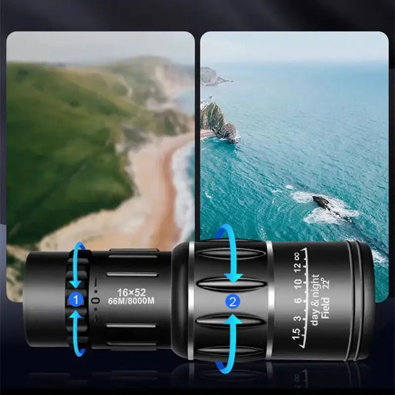 High Magnification Monocular Telescope Dual Focus Zoom Long Range Night Vision Scope 4