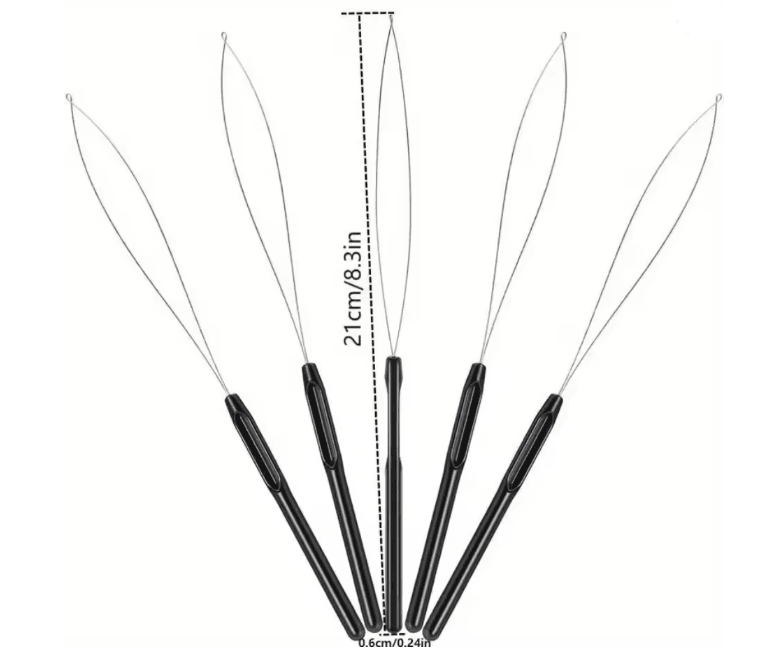 Hair Extensions Loop Needle Tool Set For Microlink Beads 1