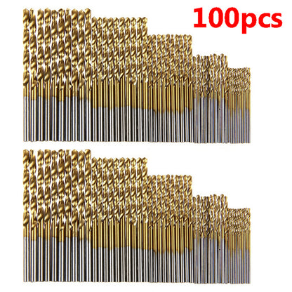 Titanium Plated Highspeed Steel Titanium Coated Drill Bits Set For Metal Wood Aluminum Drilling Too 5