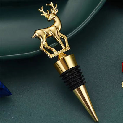 Festive Reindeer Wine Bottle Stopper  Elegant Christmas Wine Stopper For Parties  Gifts 1