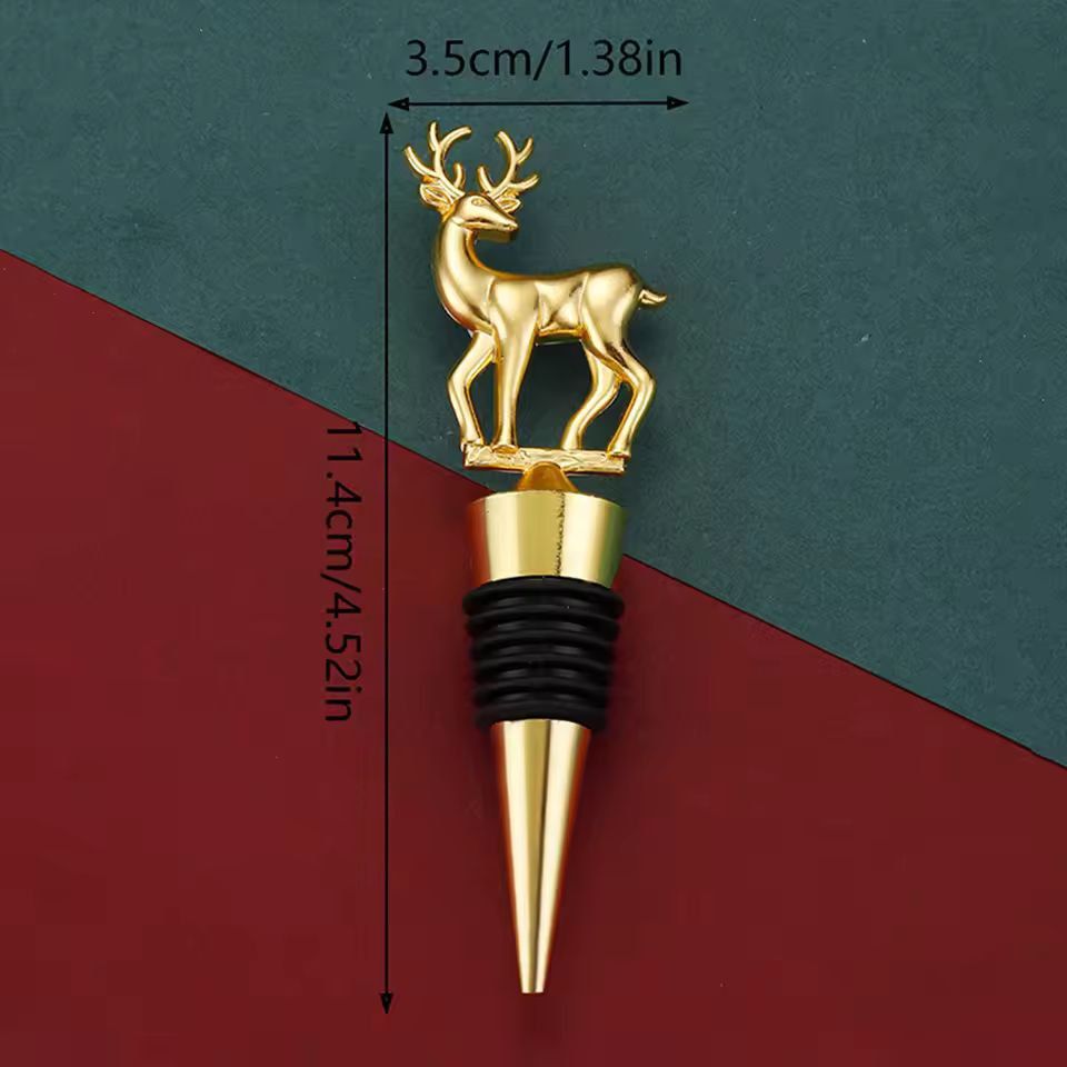 Festive Reindeer Wine Bottle Stopper  Elegant Christmas Wine Stopper For Parties  Gifts 3