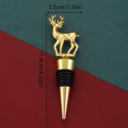 Festive Reindeer Wine Bottle Stopper  Elegant Christmas Wine Stopper For Parties  Gifts 3