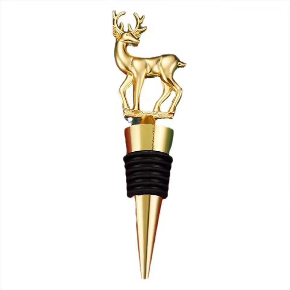 Festive Reindeer Wine Bottle Stopper  Elegant Christmas Wine Stopper For Parties  Gifts 4
