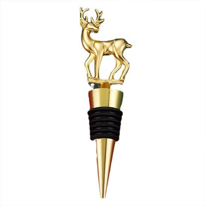 Festive Reindeer Wine Bottle Stopper  Elegant Christmas Wine Stopper For Parties  Gifts 4