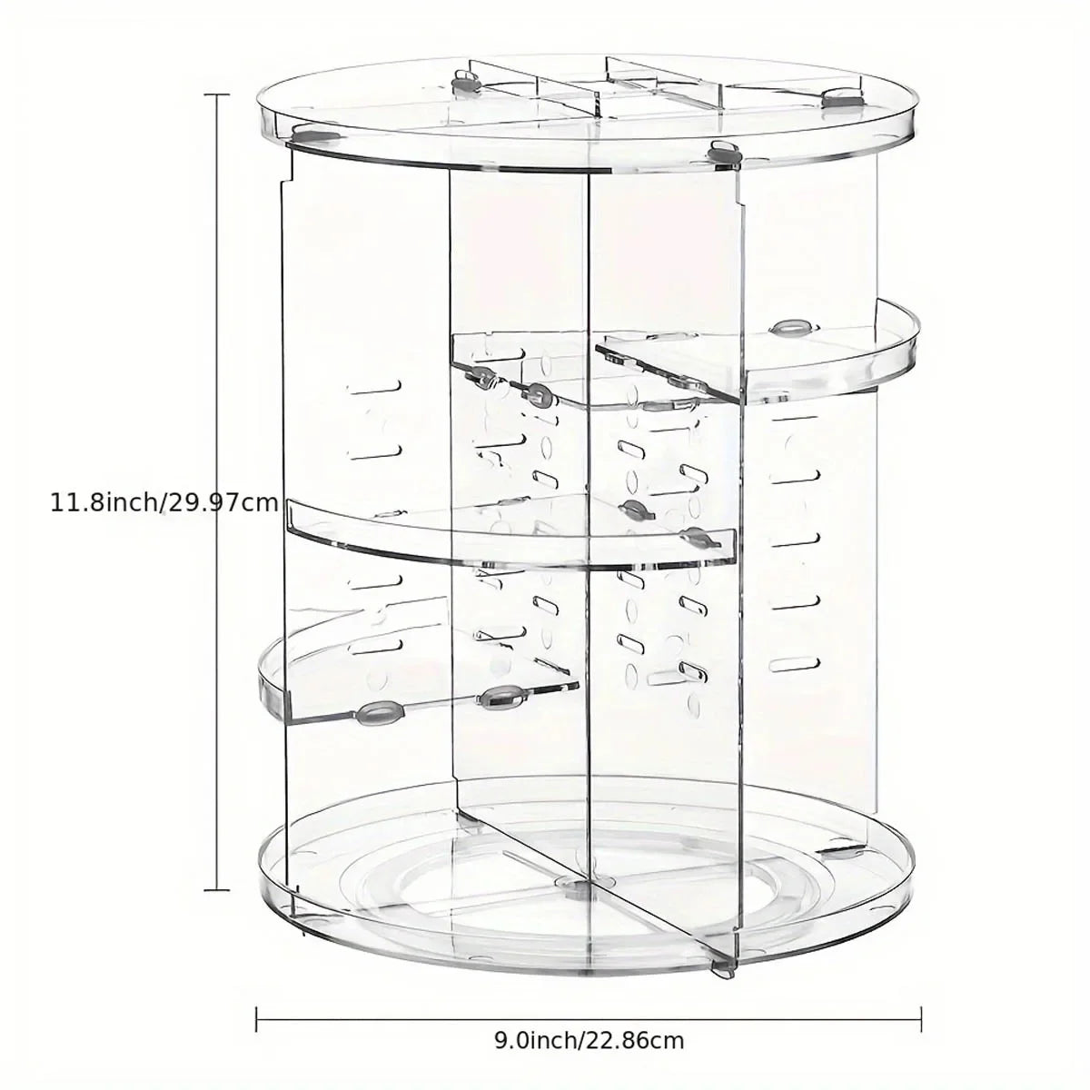 Spinning Countertop Holder Clear Makeup Organizer With Rotation Bathroom Cosmetics Storage 2