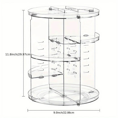 Spinning Countertop Holder Clear Makeup Organizer With Rotation Bathroom Cosmetics Storage 2