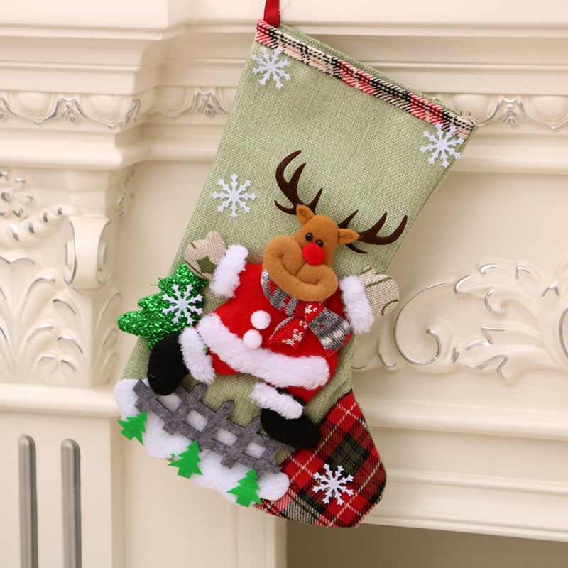 Children Christmas Socks Ornaments Pendant New Year Candy Bag Tree Jewelry Gift 4