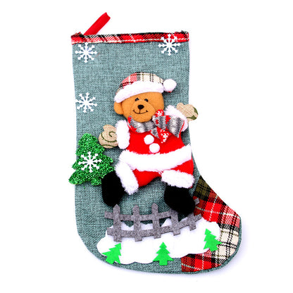 Children Christmas Socks Ornaments Pendant New Year Candy Bag Tree Jewelry Gift 6