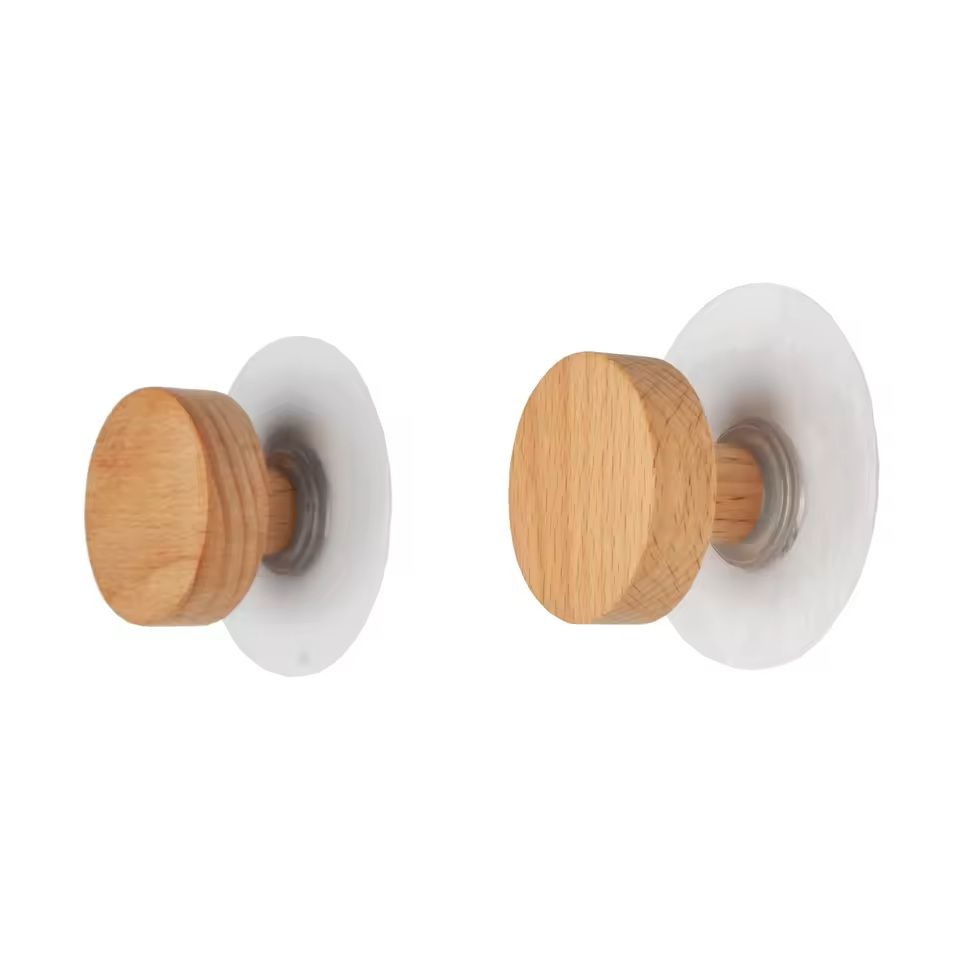 Wooden Geometric Wall Hook  Modern WallMounted Wood Peg Hanger For Clothes Hats  Towels 6