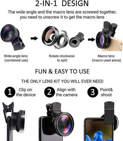 Professional Wide Angle Macro Lens for Smartphone Super Wide-Angle Macro Lens For iPhone Android