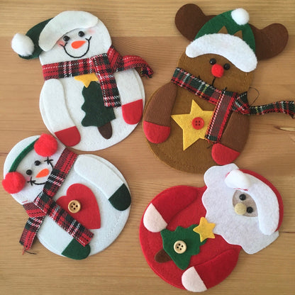 Christmas Dinner Table Ornaments Knife Fork Tableware Holders Christmas Cutlery Bag Pocket 2