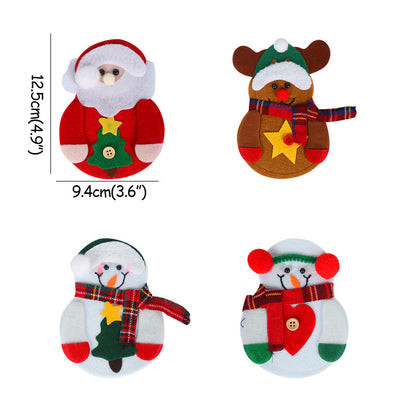 Christmas Dinner Table Ornaments Knife Fork Tableware Holders Christmas Cutlery Bag Pocket 6