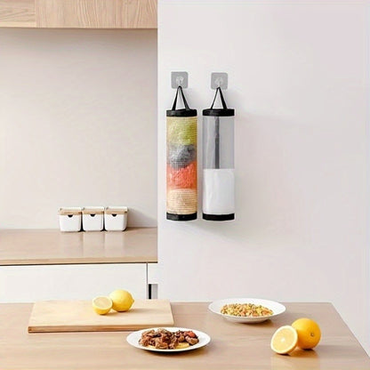 WallMounted Plastic Bag With Hook Foldable Breathable Mesh Garbage Bag For Any Room 2