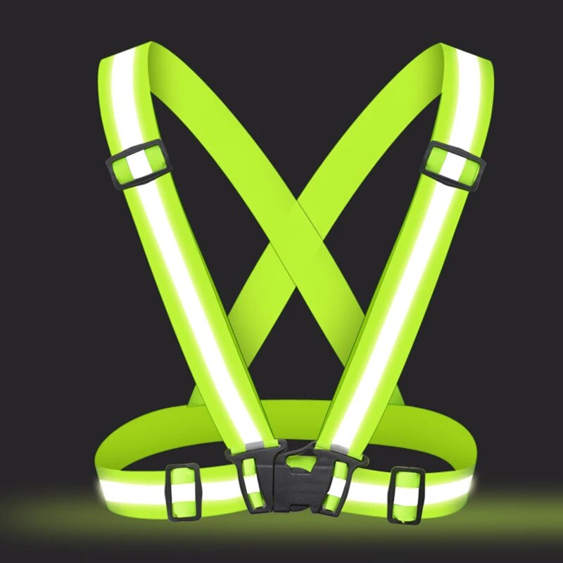 Reflective Elastic Vest for Outdoor Running, Night Cycling, Adjustable Safety Vest