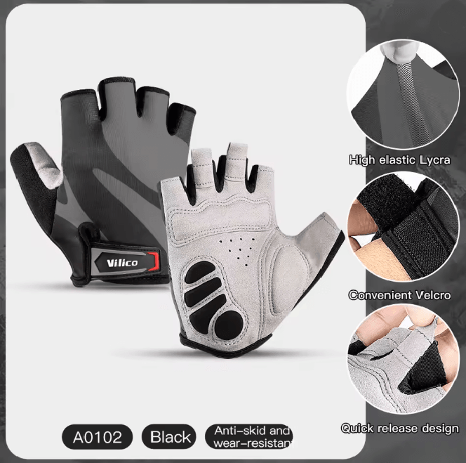 Half Finger Cycling Gloves for Breathable Shock Absorption