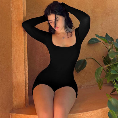 Summer Yoga Jumpsuit For Women Sexy LongSleeved UNeck Backless Design ButtLifting Tight Fit Tethere 3