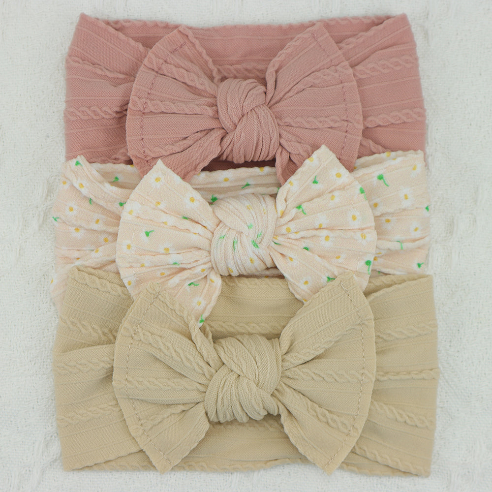 Infant Hair Accessories Baby Girl Headbands Lot Elastic Hair Bands Newborn Gift Bows Kids Turban He 7