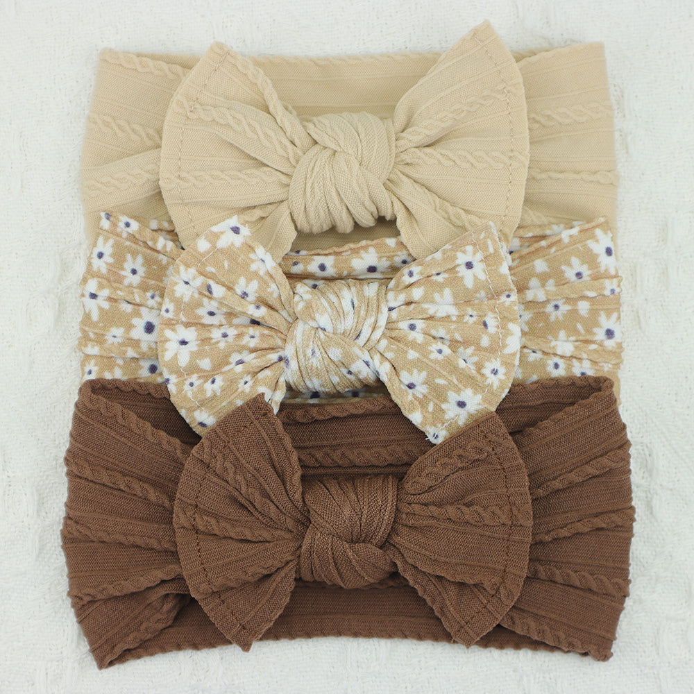 Infant Hair Accessories Baby Girl Headbands Lot Elastic Hair Bands Newborn Gift Bows Kids Turban He 10