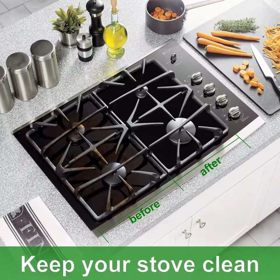 Premium 6Pack Gas Stove Burner Covers  Reusable NonStick Stove Liners 3