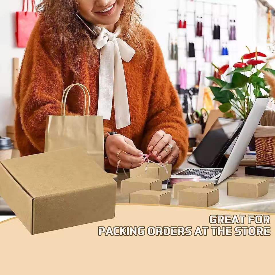 Small Kraft Paper Jewelry Gift Boxes 10Pack Mini Cardboard Wrapping Boxes 1