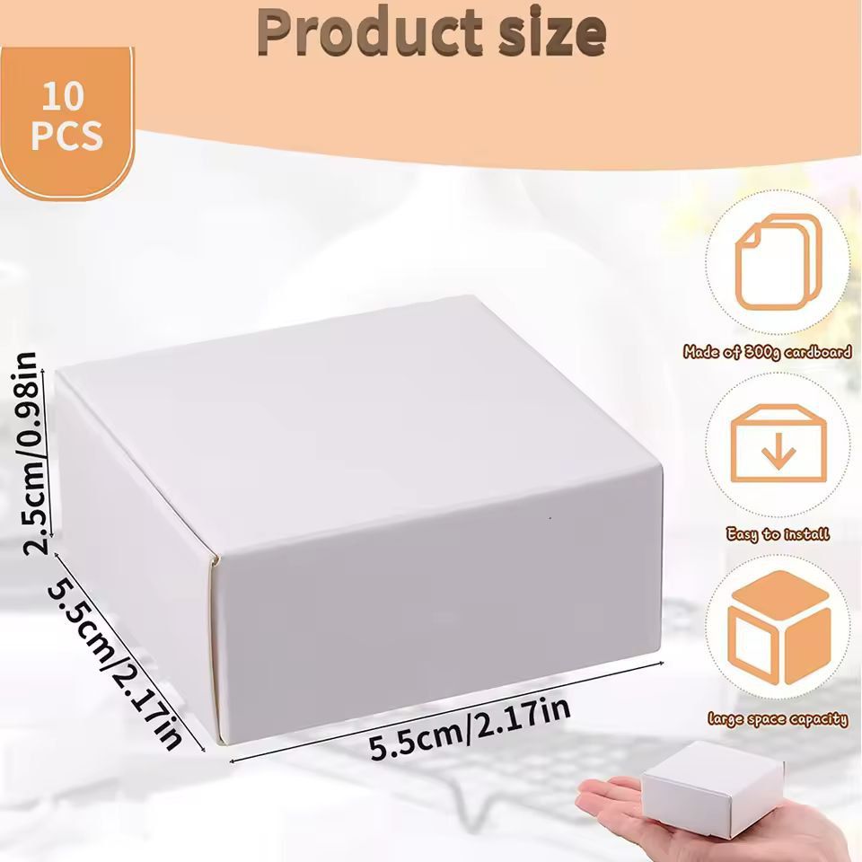 Small Kraft Paper Jewelry Gift Boxes 10Pack Mini Cardboard Wrapping Boxes 6