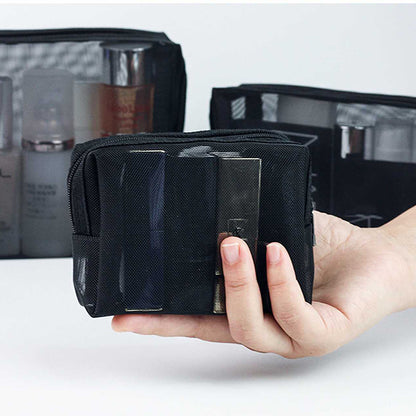 Simple Waterproof Travel Cosmetics Storage Bag For Women LargeCapacity Mesh Zipper Bag 1