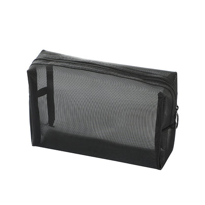 Simple Waterproof Travel Cosmetics Storage Bag For Women LargeCapacity Mesh Zipper Bag 2