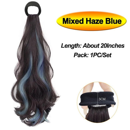 Long Wavy Synthetic Ponytail Hairpiece 14