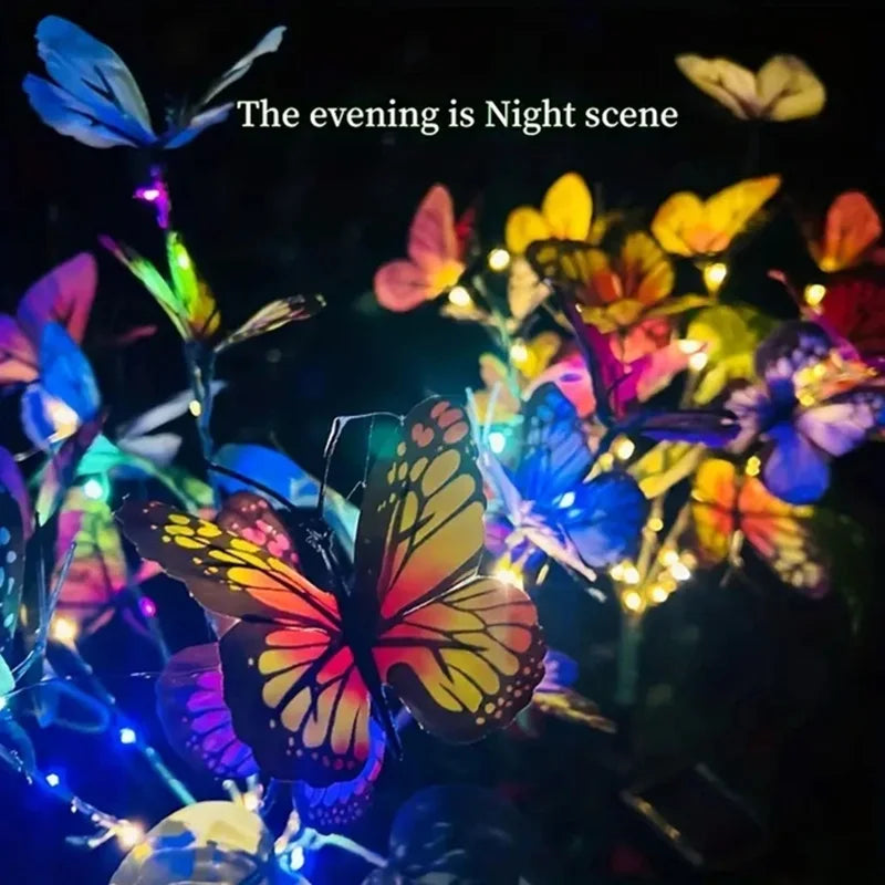 Outdoor Solar LED Butterfly Flower Light Waterproof Butterfly Lawn Lamp Garden Christmas Decor For  3