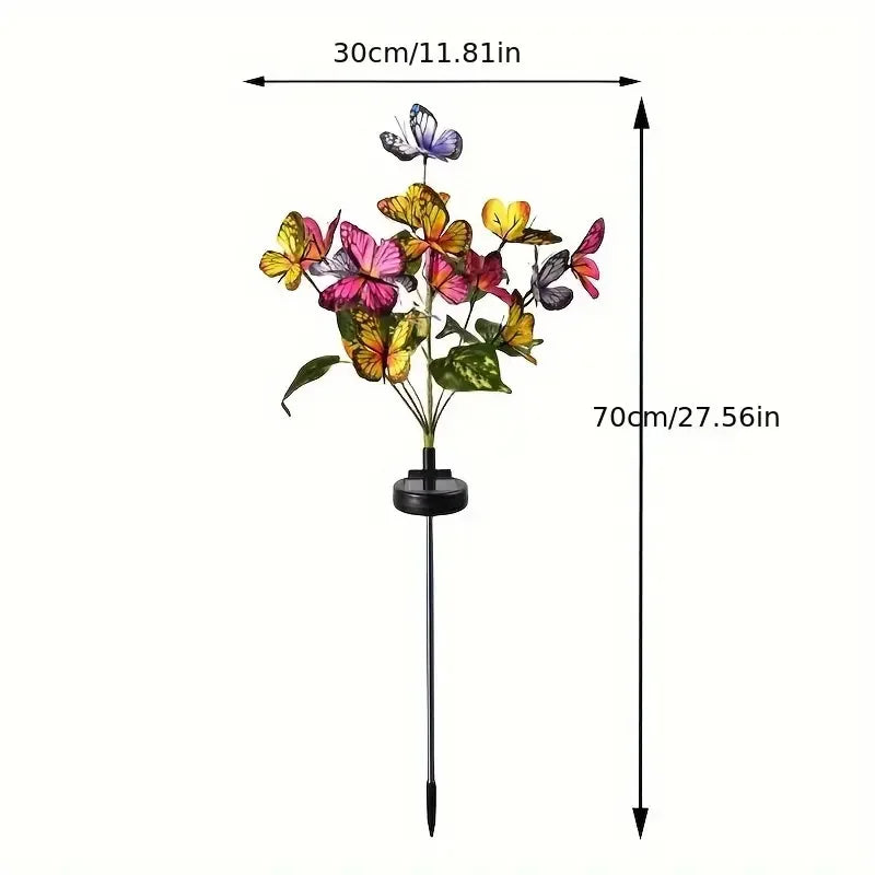 Outdoor Solar LED Butterfly Flower Light Waterproof Butterfly Lawn Lamp Garden Christmas Decor For  5