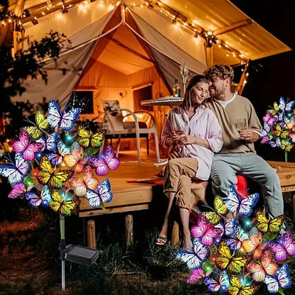 Outdoor Solar LED Butterfly Flower Light Waterproof Butterfly Lawn Lamp Garden Christmas Decor For  4