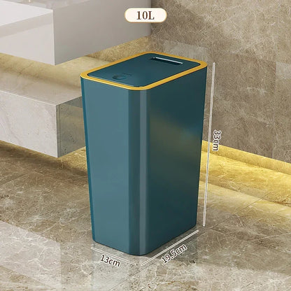 Durable Plastic Bin SpaceSaving PetResistant Trash Can OdorProof For Bathroom Kitchen Use 5
