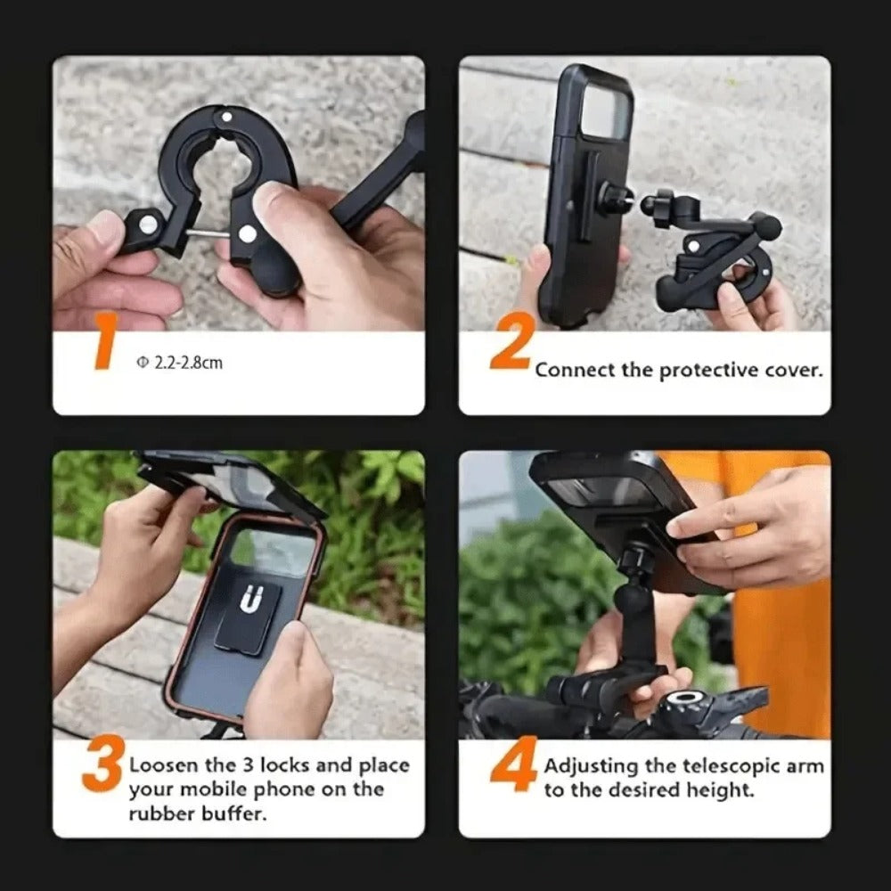 Magnetic Riding Mobile Phone Bag Adjustable Waterproof Phone Holder For Motorcycles And Bicycles 3