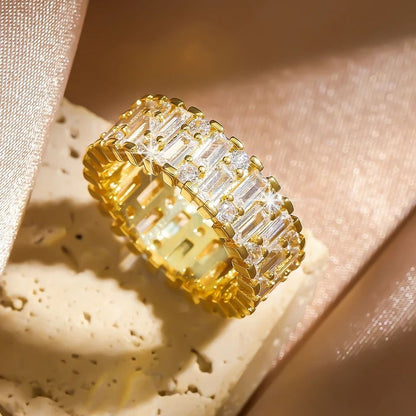 Baguette Cubic Zirconia Engagement Ring For Women 14