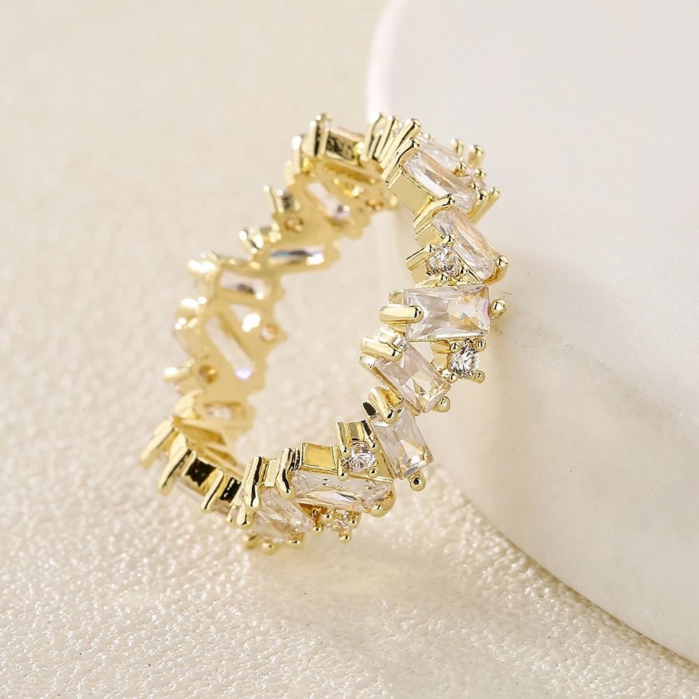 Baguette Cubic Zirconia Engagement Ring For Women 17