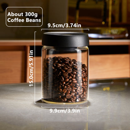 Coffee Beans Vacuum Sealed Tank, Transparent Glass Food Storage Jars, Moisture-proof Airtight Container