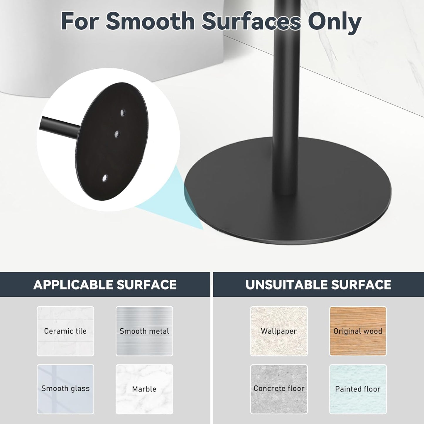 Stainless Steel Bathroom Toilet Paper Holder, Free Standing Tissue Roll Holder, Rustproof Paper Stand for Bathroom
